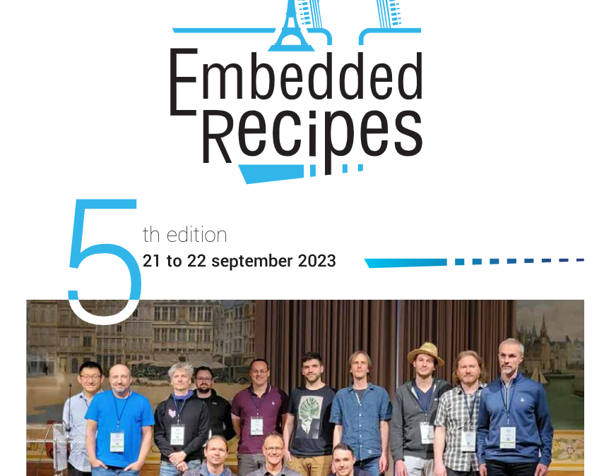 Screenshot of the first page of the sponsor packet PDF. Embedded Recipes logo above a photo of all the speakers from last edition on stage togeher.